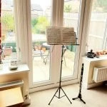 Music stand and clarinet
